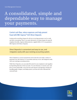 RBC Express ACH Direct Deposits