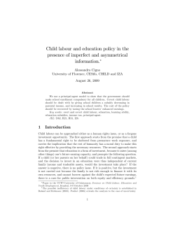 Child labour and education policy in the presence of imperfect and
