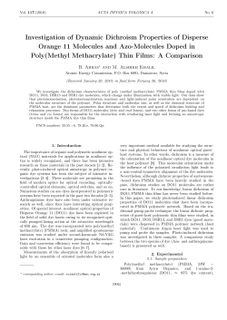 Investigation of Dynamic Dichroism Properties of Disperse Orange