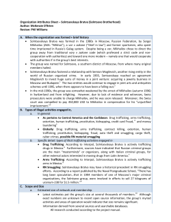 Organization Attributes Sheet&ndash;Solntsevskaya Bratva (Solntsevo