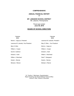 2015 CAFR - Mt. Lebanon School District