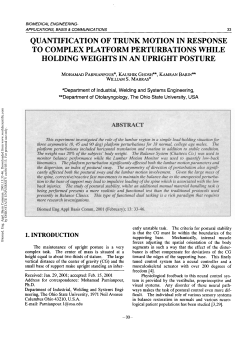 quantification of trunk motion in response to complex platform