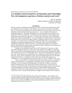 A Canadian Union Perspective on Education and Citizenship: The