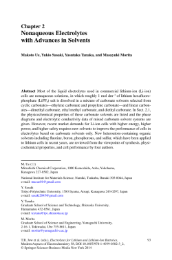 Nonaqueous Electrolytes with Advances in Solvents