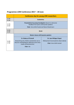 Programme LOM Conference 2017 &ndash; 20 June