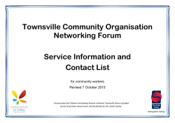 Townsville Community Organisation Networking Forum Service