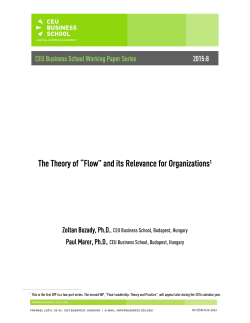 2015:8 The Theory of "Flow" and its Relevance for Organizations