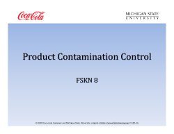Product Contamination Control - Food Safety Knowledge Network