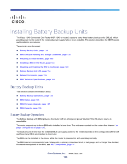 Installing Battery Backup Units (BBUs)
