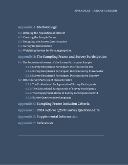 Appendix A: Methodology Appendix B: The Sampling Frame and