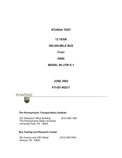 STURAA TEST 12 YEAR 500,000-MILE BUS From NABI MODEL 60