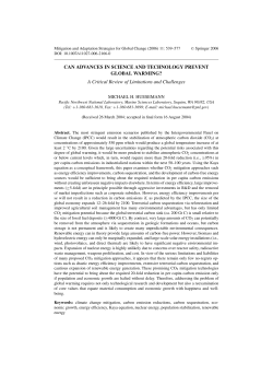 CAN ADVANCES IN SCIENCE AND TECHNOLOGY PREVENT