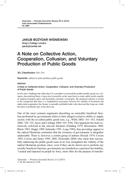 A Note on Collective Action, Cooperation, Collusion, and Voluntary