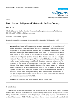 Boko Haram: Religion and Violence in the 21st Century