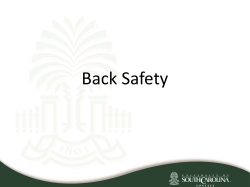 Back Safety - USC Upstate