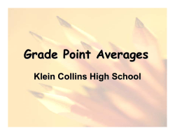Calculating Your GPA - Klein Collins High School