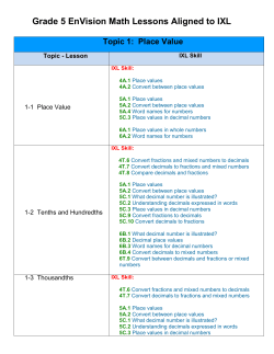Grade 5 EnVision Math Lessons Aligned to IXL