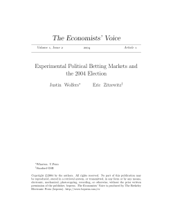 Experimental Political Betting Markets and the 2004 Election