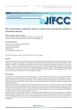 post-baccalaureate laboratory specialist certifications