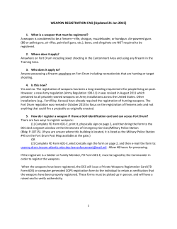 WEAPON REGISTRATION FAQ (Updated 21 Jan 2015)