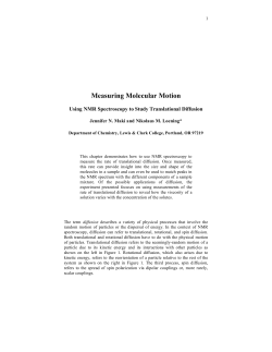 Measuring Molecular Motion