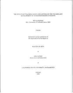 THE EFFECTS OF TEACHING ROOTS AND AFFIXES ON THE