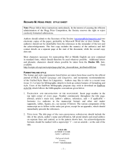 PDF style sheet - The International Society for the Linguistics of