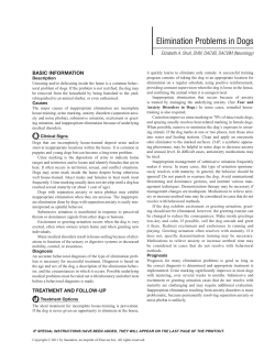 Elimination Problems in Dogs