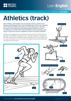 Athletics (track) - British Council Learn English