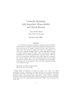 Umbrella Branding with Imperfect Observability and Moral Hazard