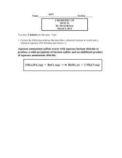 Aqueous ammonium sulfate reacts with aqueous barium chloride to