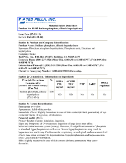 Material Safety Data Sheet Product No. 19545 Sodium phosphate
