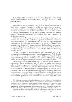 AlexAnder SenS, Asclepiades of Samos, Epigrams and Frag
