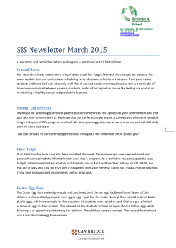 SIS Newsletter March 2015 - S&oslash;nderborg International School