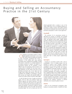 Buying and Selling an Accountancy Practice in the 21st Century