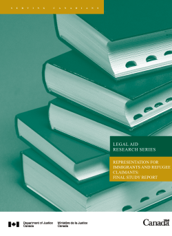 Legal Aid Research Series - Minist&egrave;re de la Justice du Canada