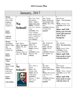 January Lesson Plans - Nativity Parish School