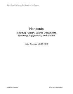 Handouts from Getting History Write