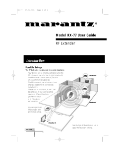 Model RX-77 User Guide RF Extender Introduction