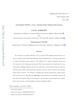 An Explicit SO (10) x U (1) _F Model of the Yukawa Interactions