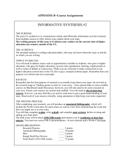 informative synthesis #2 - Indiana University Bloomington