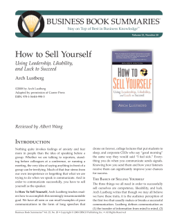 How to Sell Yourself