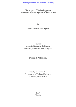 The Impact of Technology on a Democratic Political System in South