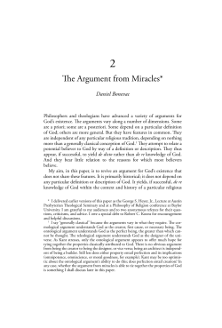 The Argument from Miracles