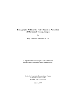 American Indian Population of Multnomah County