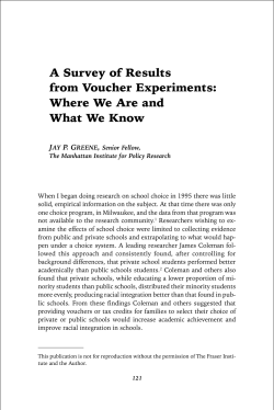 A Survey of Results from Voucher Experiments