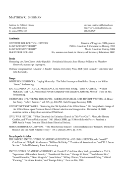 matthew c. sherman - Institute for Political History