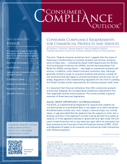 ompli nce - Consumer Compliance Outlook