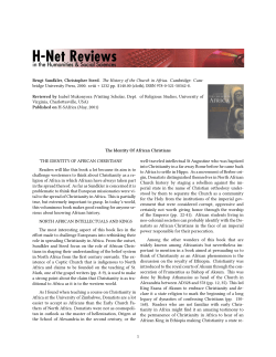 The Identity Of African Christians - H-Net