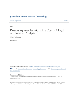 prosecuting juveniles in criminal courts: a legal and empirical analysis